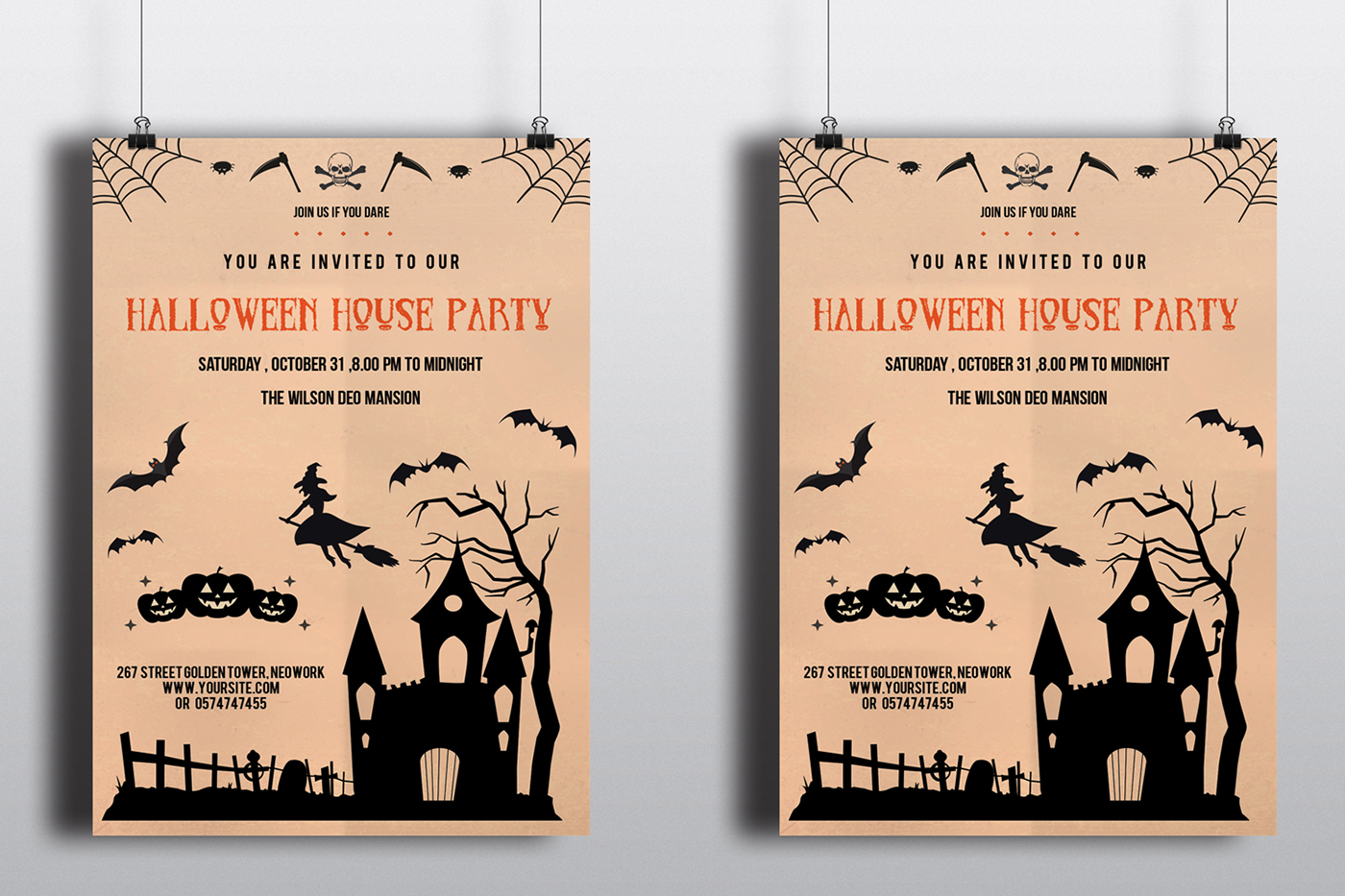 halloween party flyer design