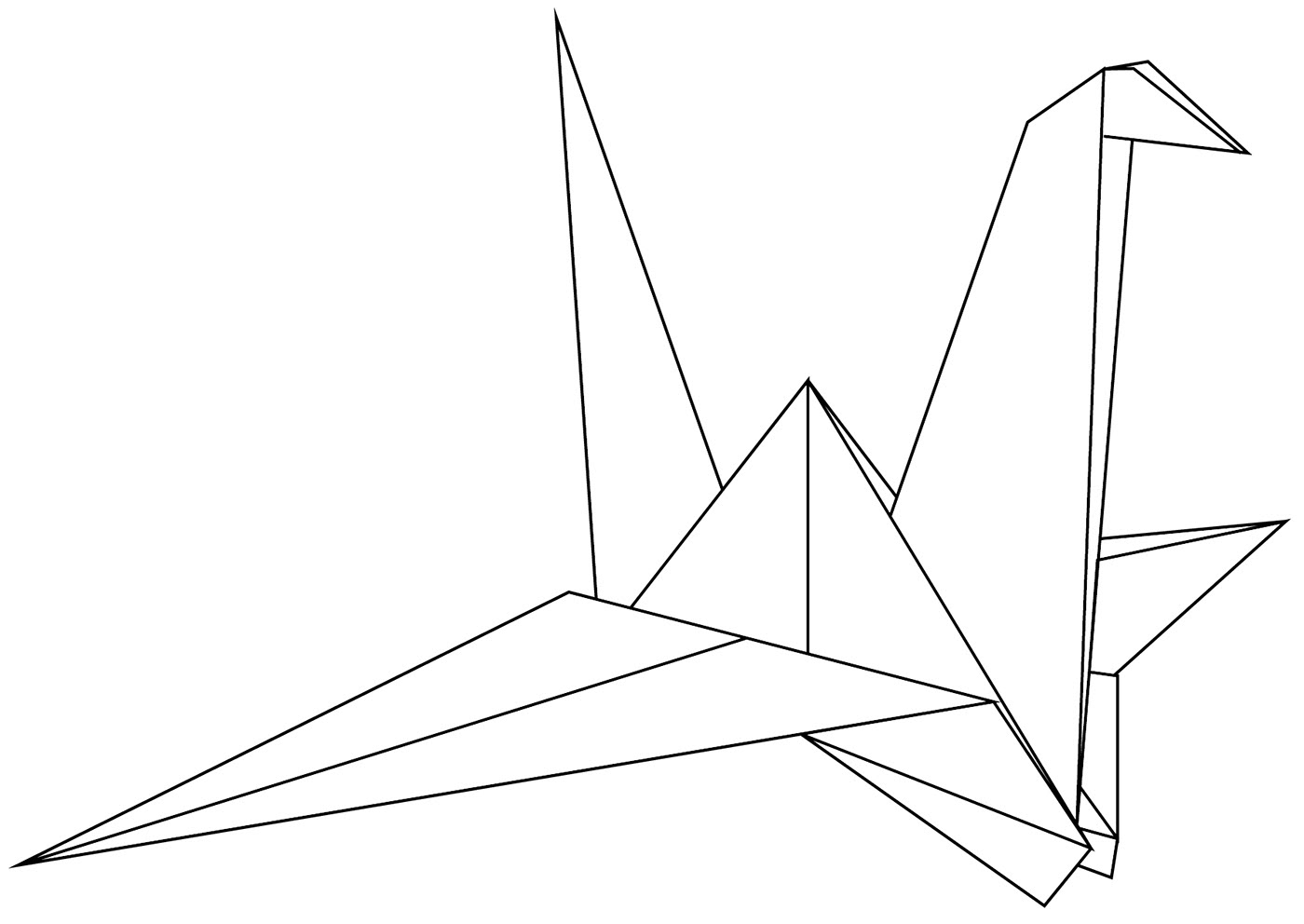 Рисунок журавля оригами