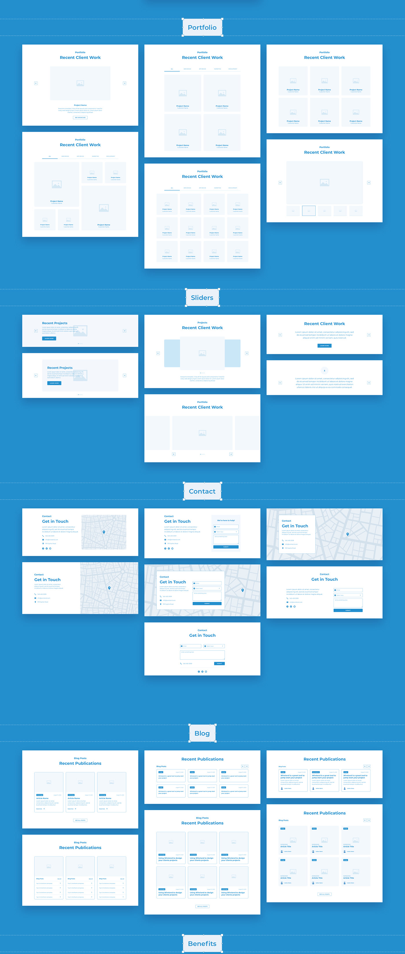 Wireland - Wireframe Library for Web Design Projects - Sketch Template - 7