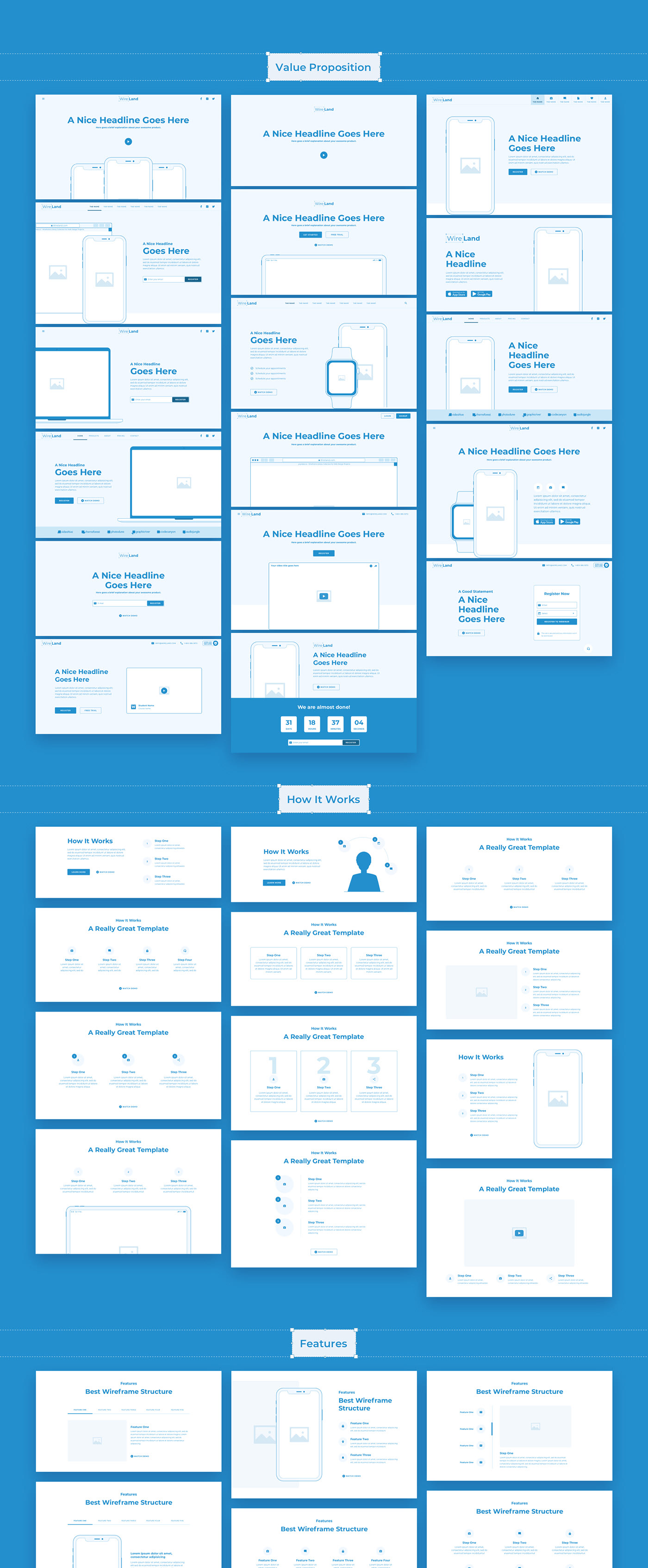 Wireland - Wireframe Library for Web Design Projects - Sketch Template - 4