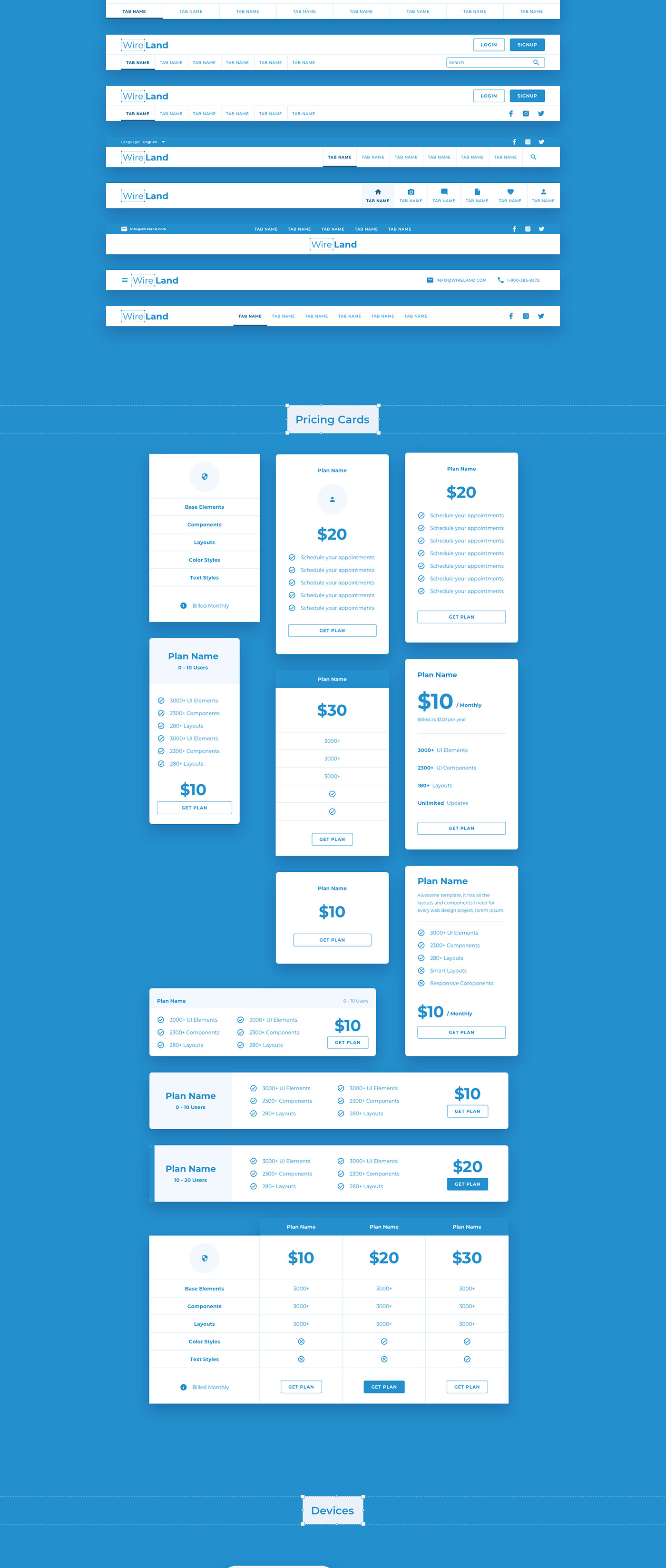 Wireland - Wireframe Library for Web Design Projects - Sketch Template - 11