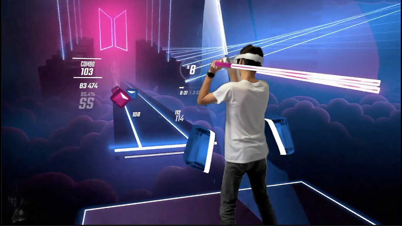 Beats vr. Beat saber Oculus Quest 2.