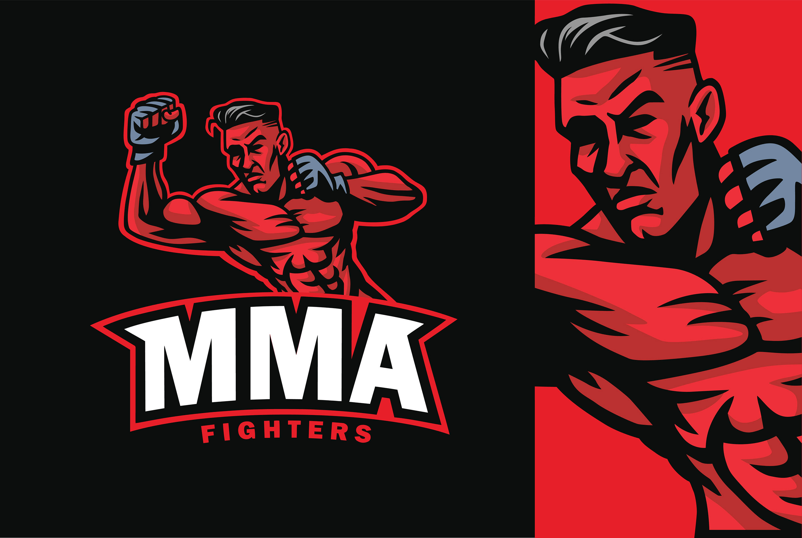 Fighting logo. ММА вектор. MMA логотип. Fighter logo. Logo Fighter MMA vector.