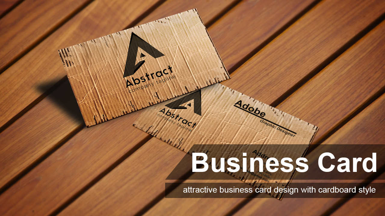 "Business Card" Cardboard design in Photoshop