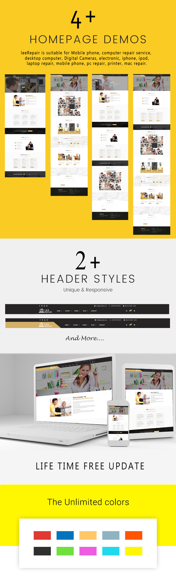 leeRepair - Mobile, Computer, Electronic and Digital Repair E-Shop HTML5 Template - 1