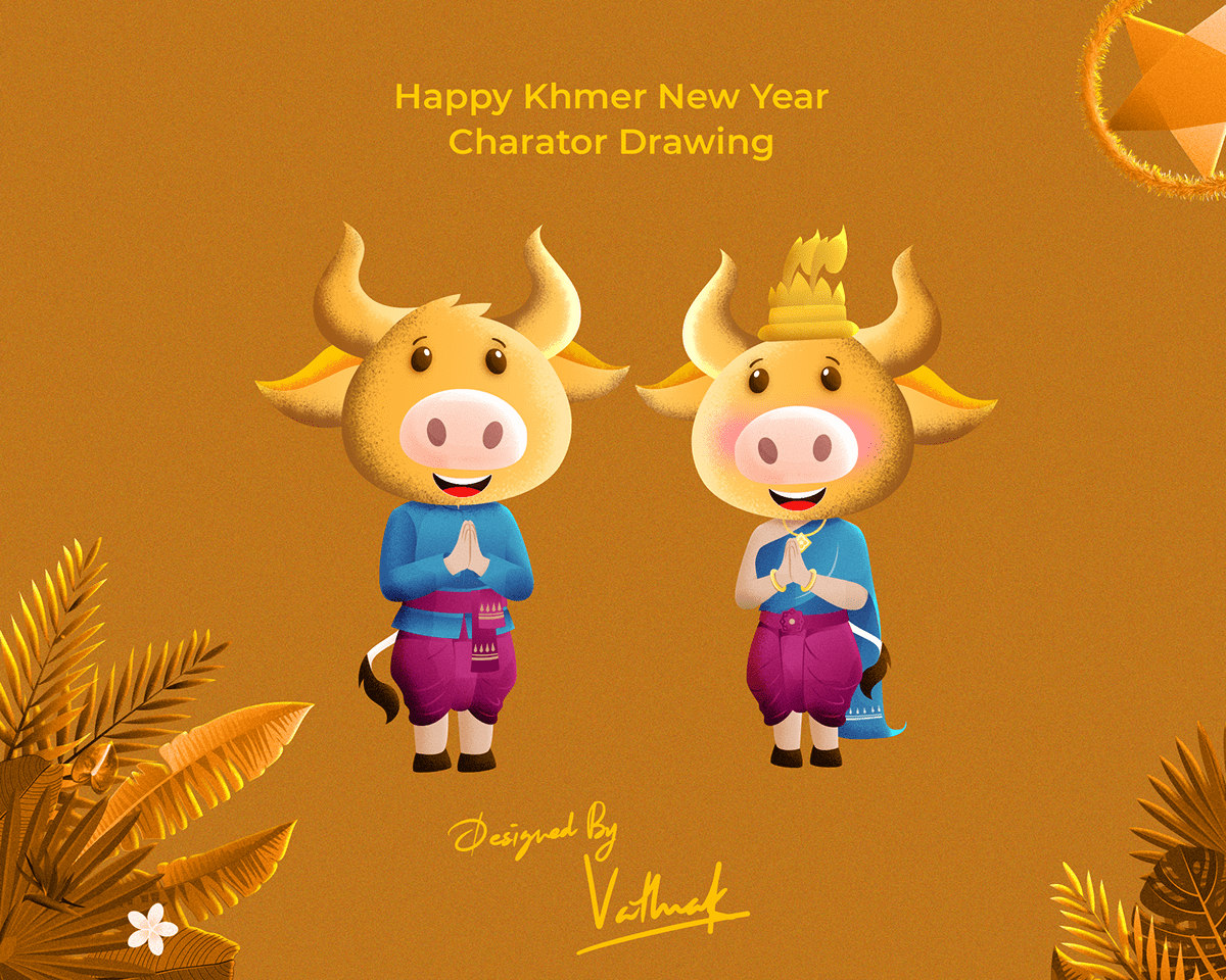 Khmer new year charator drawing on behance