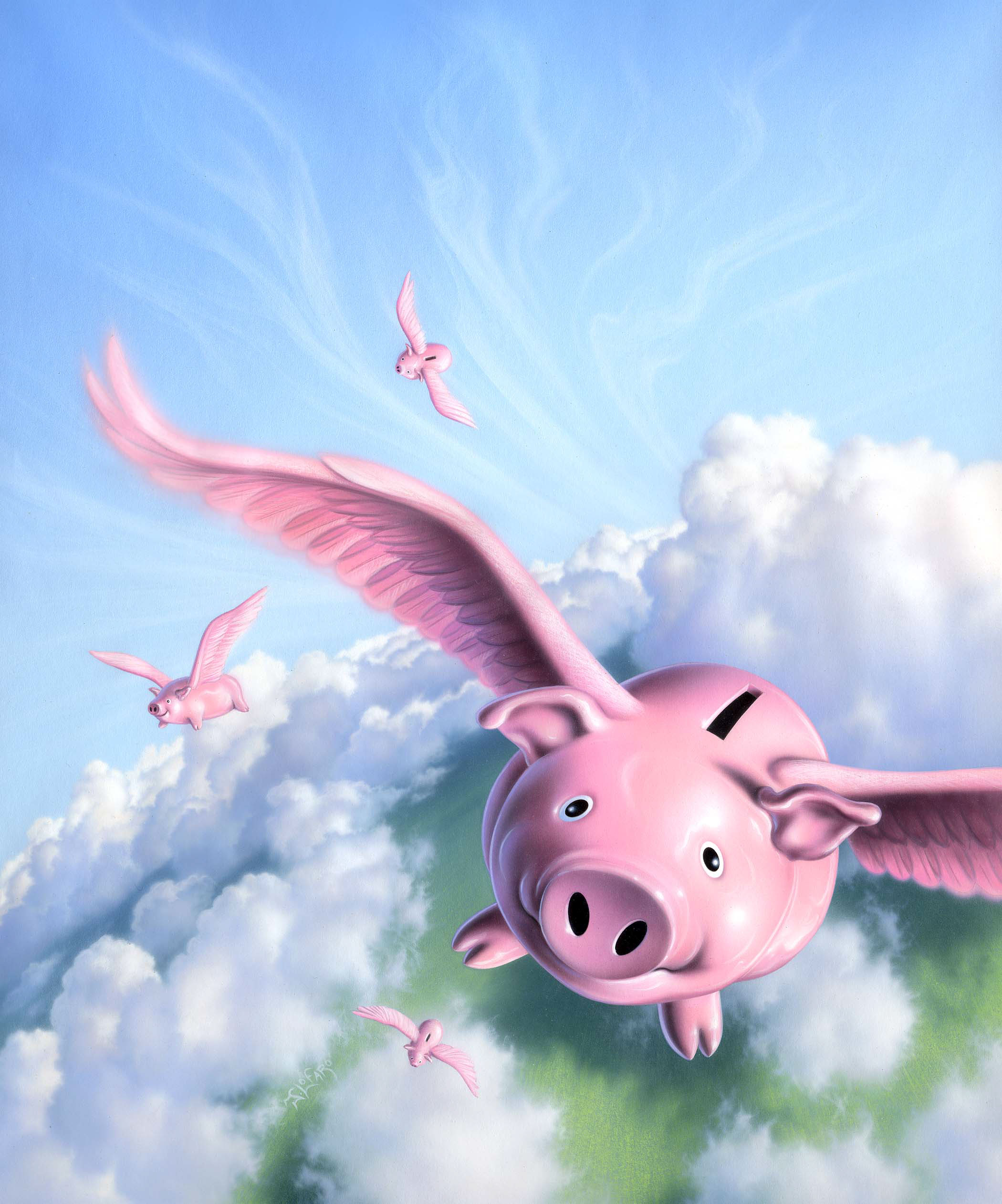 День летающих свинок картинки. Летающий поросёнок. Летающая свинья. Летающая свинья с крыльями. Поросенок с крылышками.