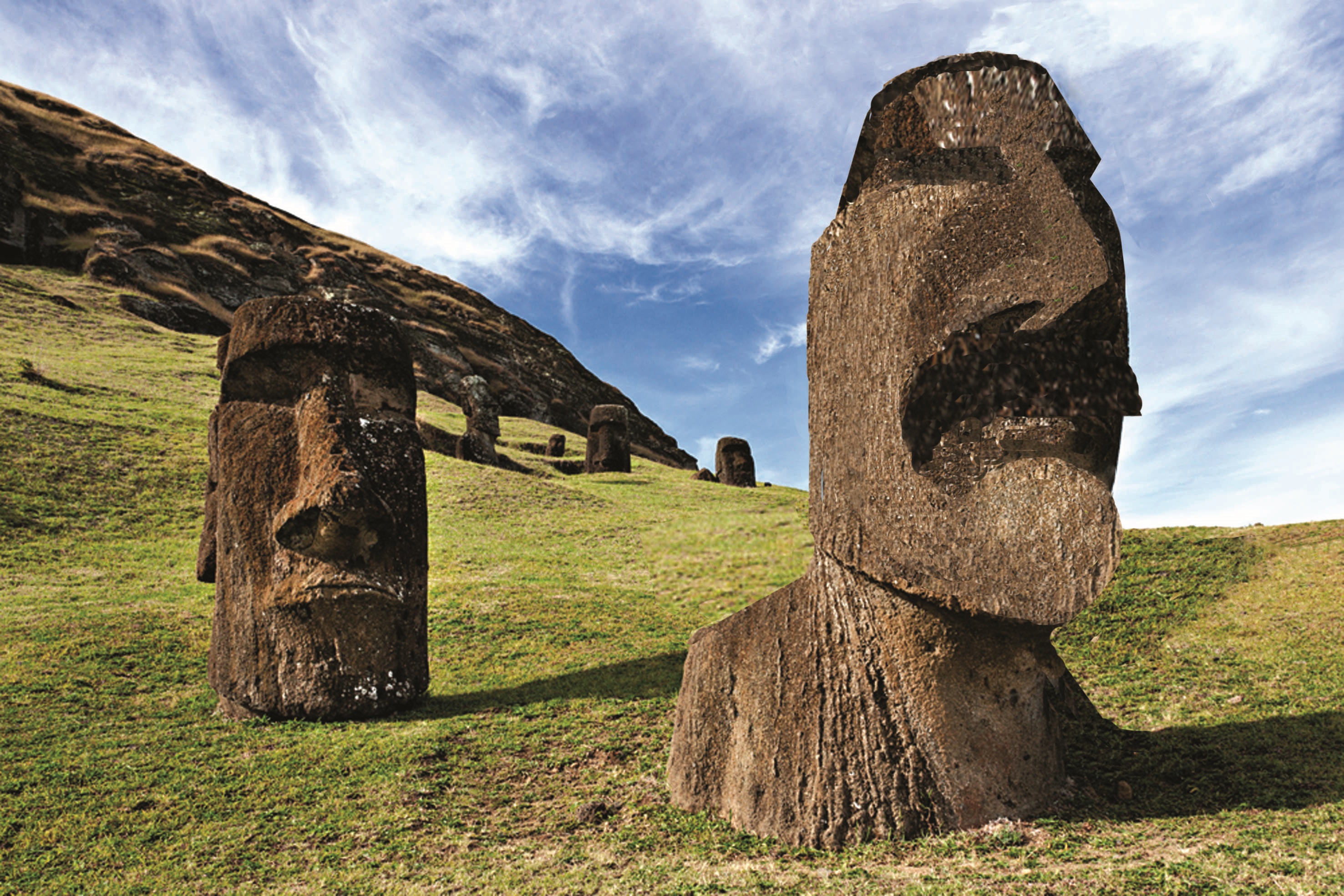 Первобытный остров. Каменные идолы острова Пасхи. Остров Пасхи статуи Моаи. Моаи на острове Пасхи. Древние статуи из камня на острове Пасхи.