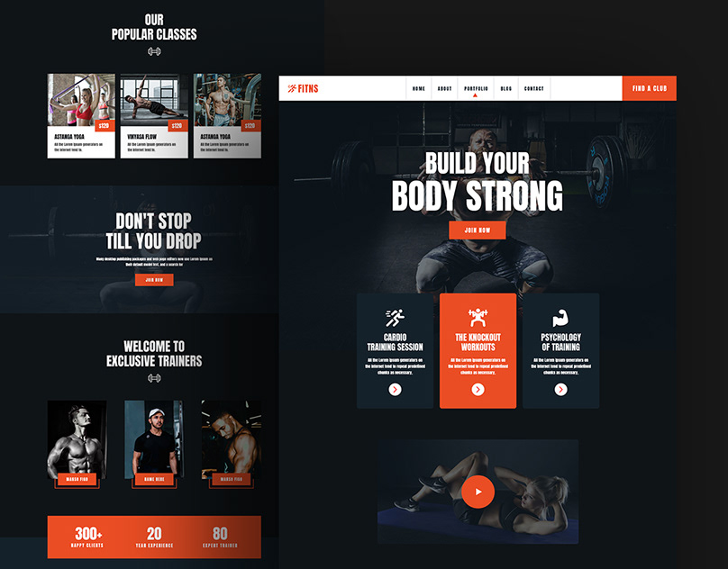 Лендинг фитнес тренера. Fitness website Design.