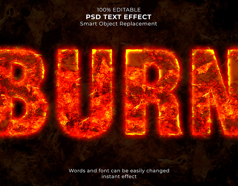 Burning text